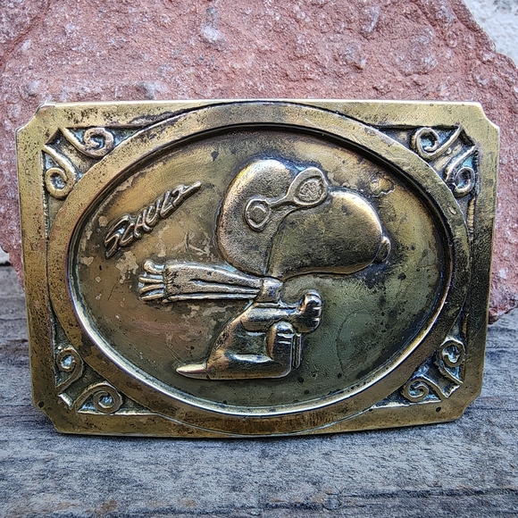 Schulz | Accessories | Vintage Signed Peanuts Snoopy Fighter Pilot ...